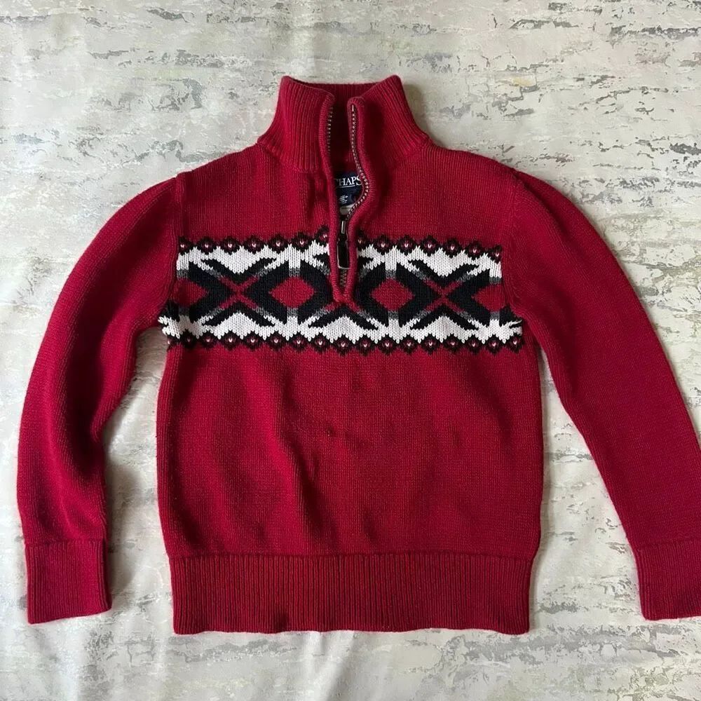 Chaps 100% cotton sweater 1/4 zip
